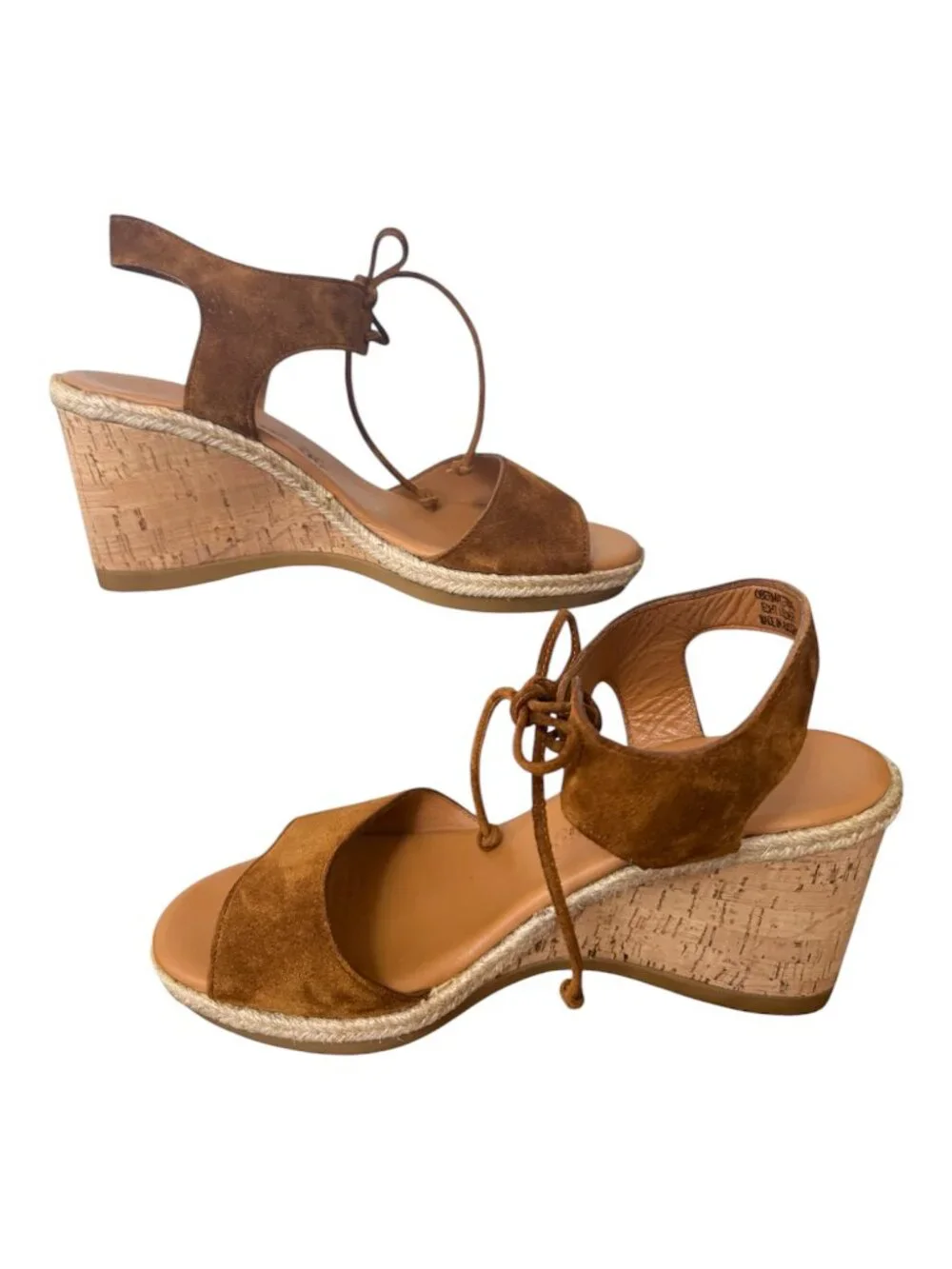 Paul Green Melissa Wedge Sandal Cognac Suede Women's‎ Size 9 US / 6.5 UK Boho